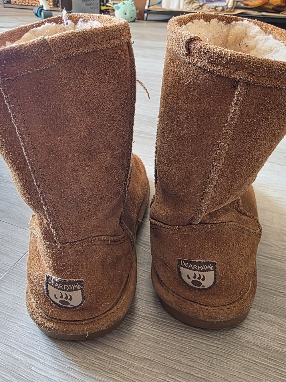 Bearpaw Kids Brown Suede Shearling Boots